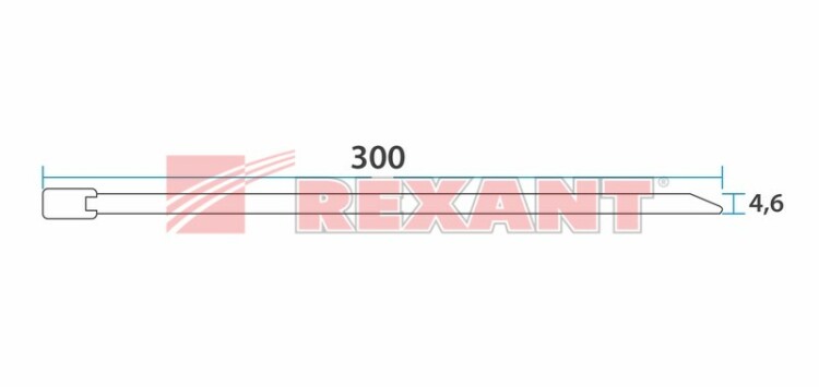 Стяжка кабельная (хомут) стальная 300 х 4,6 мм (уп.=50шт) REXANT