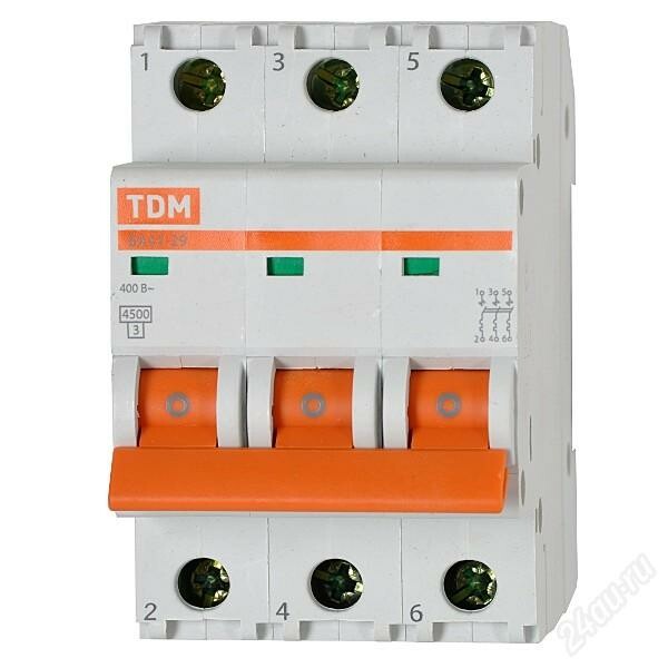 Выключатель автомат. 3-пол. (3P)  16А C  4,5кА ВА47-29 TDM Electric