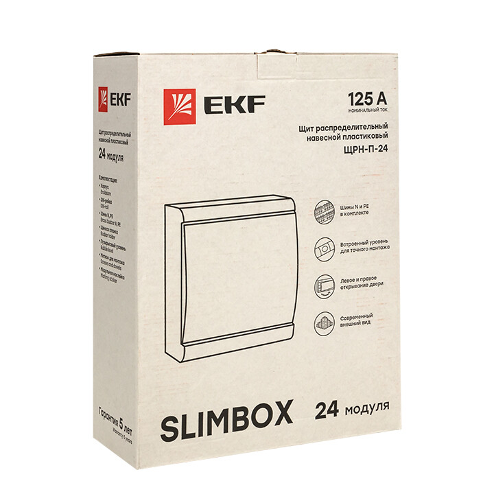 Щит распред. навесной ЩРН-П-24 "SlimBox" белая дверца IP41 EKF PROxima