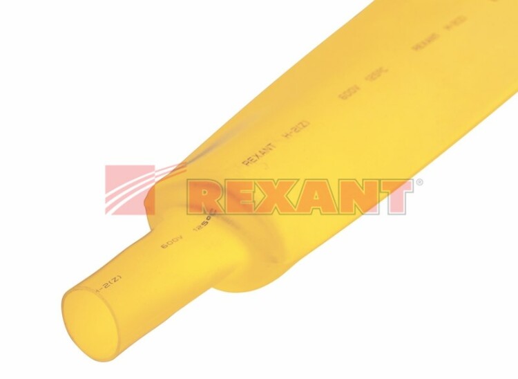 Трубка термоусаживаемая 50/25 мм  желтая  REXANT