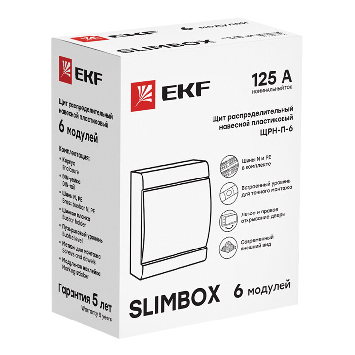 Щит распред. навесной  ЩРН-П-6 "SlimBox" IP41 EKF PROxima