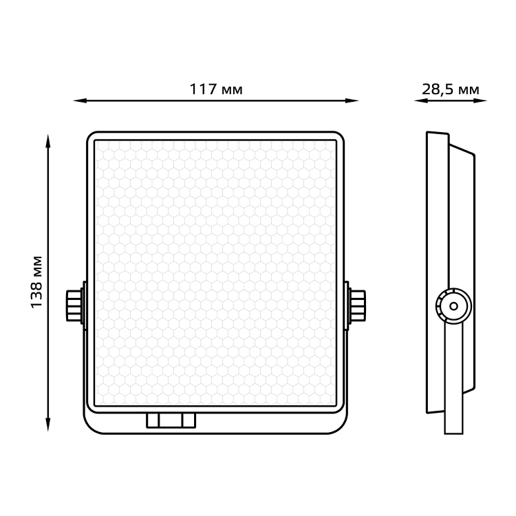 Прожектор (LED) 10Вт  900лм 6500К IP65 черн. IK04 EVO GAUSS