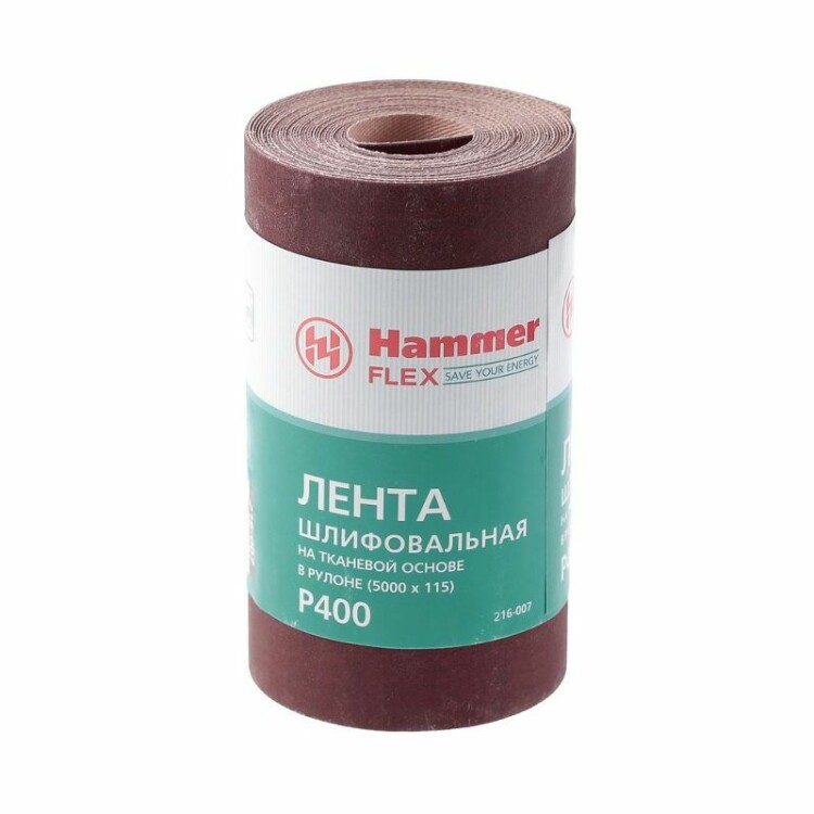 Лента  шлиф. Hammer Flex  216-007 115х5м  P400 ткан. основа, рулон