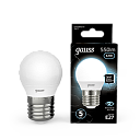 Лампа светодиод. (LED) Шар Е27  6.5Вт 550лм 4100К 230В матов. Gauss-Лампы светодиодные - купить по низкой цене в интернет-магазине, характеристики, отзывы | АВС-электро