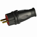 Вилка переносная штепсельная  B16-001  16А черная IP44 PLEXUP-Вилки на кабель - купить по низкой цене в интернет-магазине, характеристики, отзывы | АВС-электро