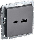 Роз. USB A+C 18Вт РЮ11-1-БрС сталь IEK-USB-розетки (зарядные устройства) - купить по низкой цене в интернет-магазине, характеристики, отзывы | АВС-электро
