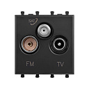 Розетка TV-FM-SAT модульная, "Avanti", "Черный матовый", 2 модуля-Розетки антенные (телевизионные, мультимедийные) - купить по низкой цене в интернет-магазине, характеристики, отзывы | АВС-электро