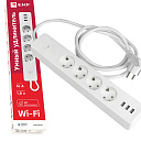 Удлинитель умный Wi-Fi 4-пост. 3xUSB-A белый EKF Сonnect-Удлинители бытовые - купить по низкой цене в интернет-магазине, характеристики, отзывы | АВС-электро