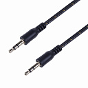 Аудиокабель AUX 3.5 мм в тканевой оплетке 1 м черный REXANT-Коммутационные шнуры (патч-корды) - купить по низкой цене в интернет-магазине, характеристики, отзывы | АВС-электро