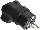 Вилка 2Р+Е угловая каучуковая 16А IP44 черная ИЭК-Вилки на кабель - купить по низкой цене в интернет-магазине, характеристики, отзывы | АВС-электро